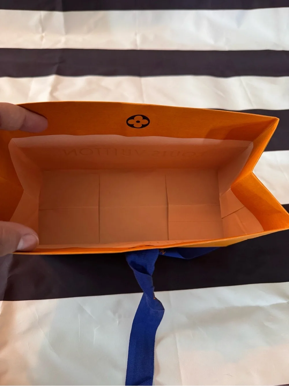 Louis Vuitton Orange Box with Blue Ribbon